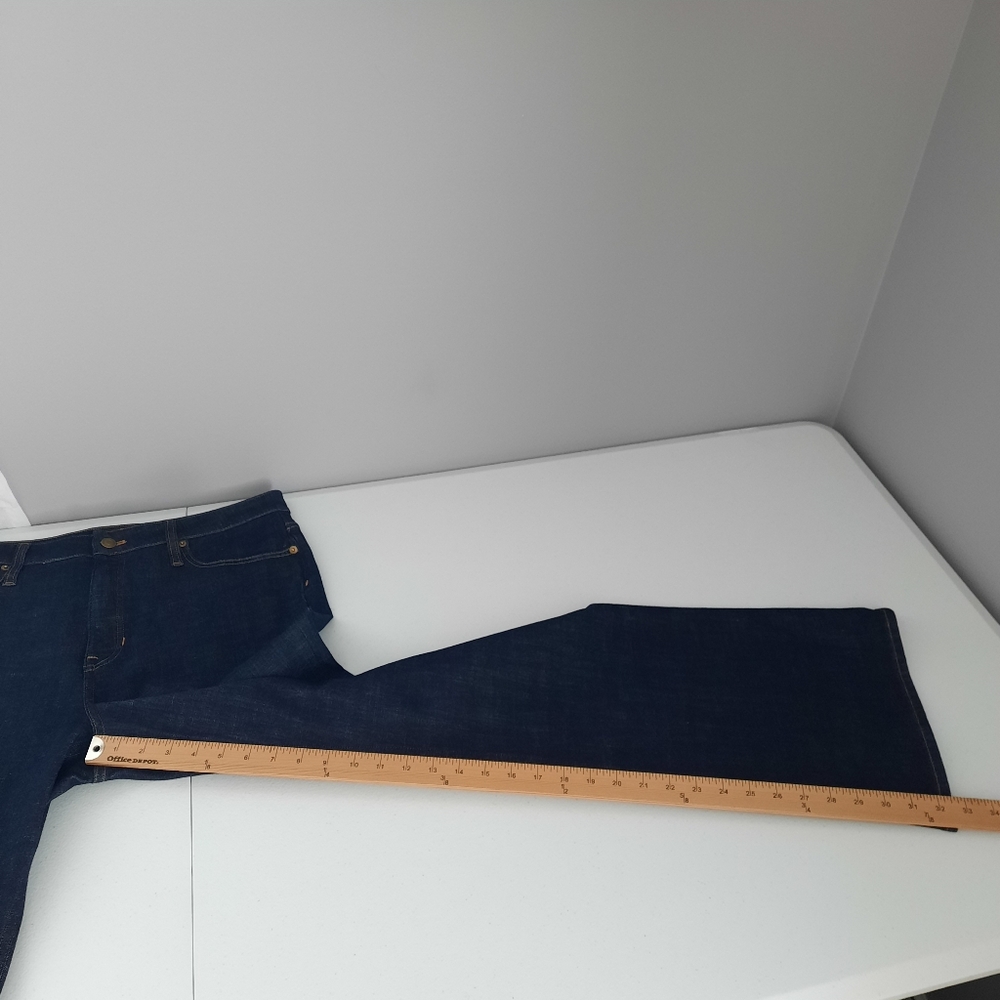 J. Crew High Rise Dark Indigo Wash Skinny Flare Jeans size 32 - Picture 13 of 16